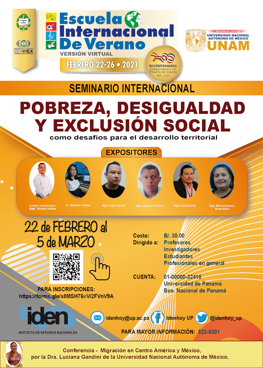 Seminario Internacional: Pobreza, desigualdad y exclusión social como desafíos para el desarrollo territorial