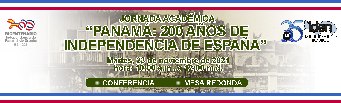 Banner Slide de Jornada académica "Panamá: 200 años de independencia de España"