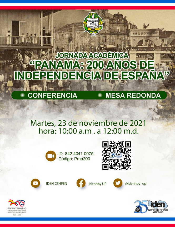 Afiche de la Jornada académica "Panamá: 200 años de independencia de España"