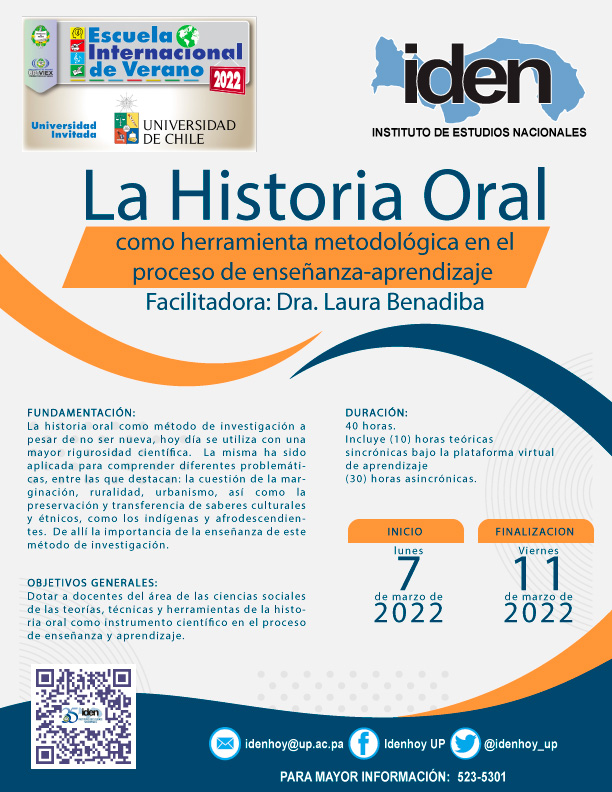 Afiche Seminario "La historia oral como herramienta metodológica en el proceso de enseñanza-aprendizaje"