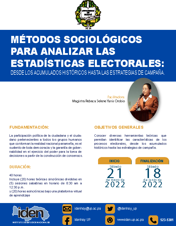 Afiche Métodos sociológicos para analizar las estadísticas electorales desde los acumulados históricos hasta las estrategias de campaña