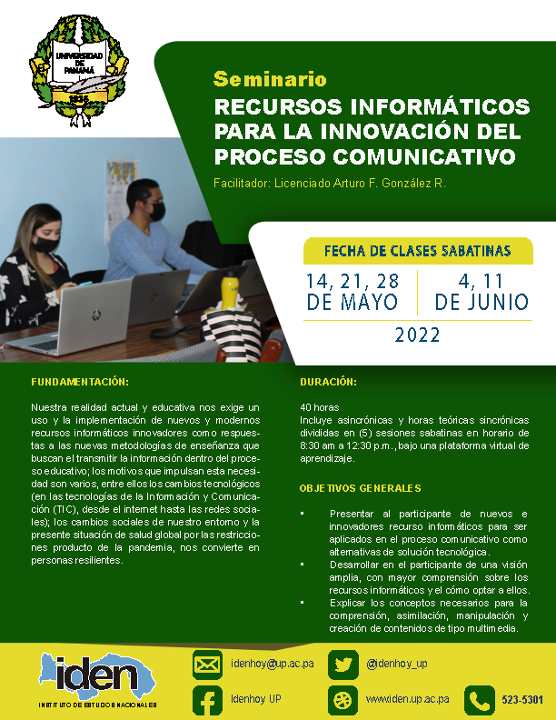 Afiche: Seminario Recursos Informáticos para la Innovación del Proceso Comunicativo