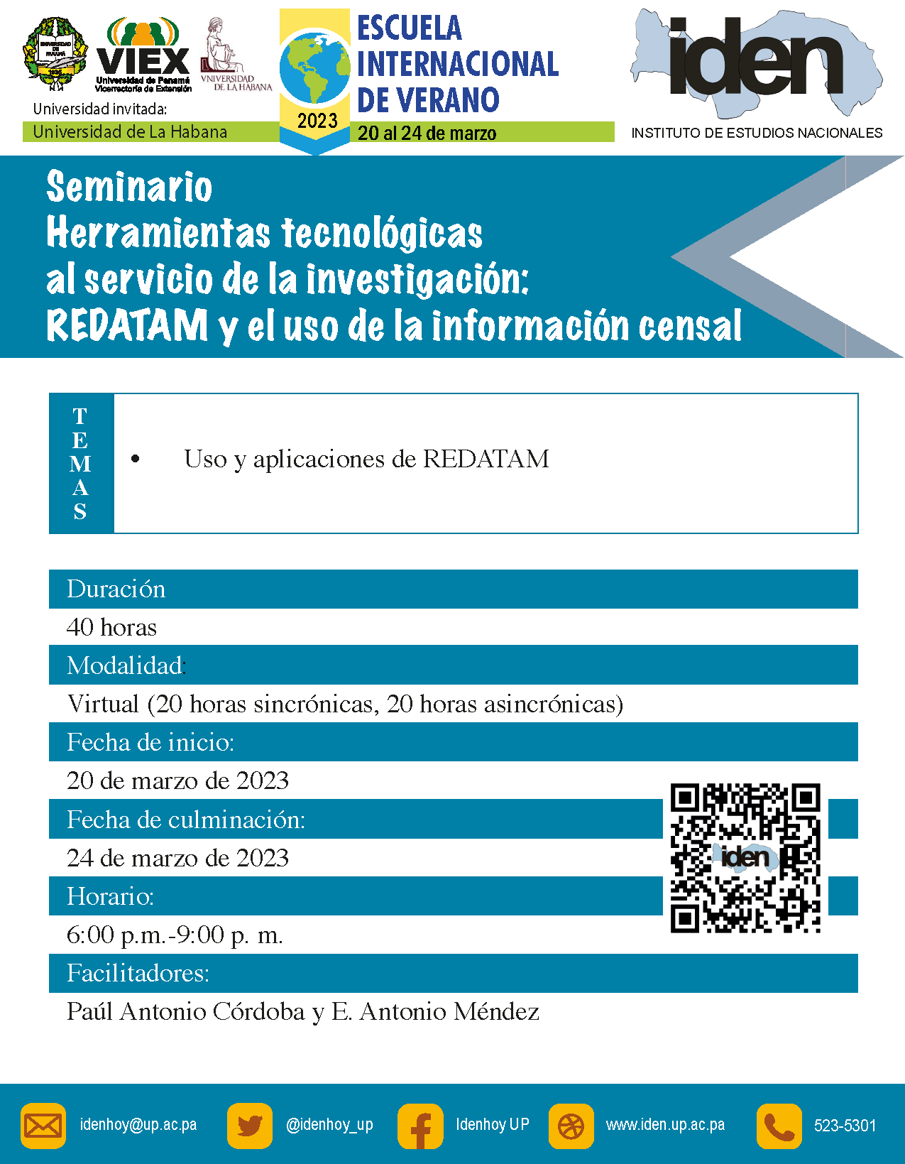 Afiche Herramientas tecnológicas al servicio de la investigación REDATAM y el uso de la información censal