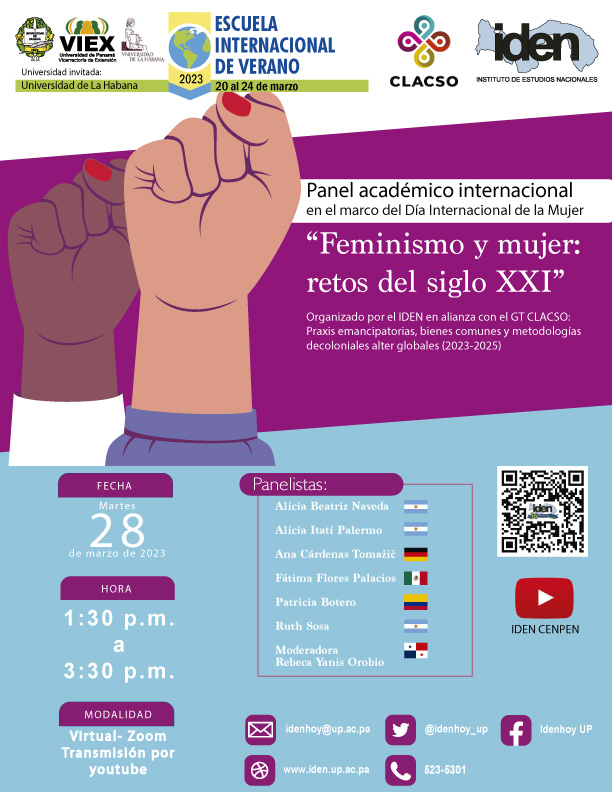 Afiche del panel: Feminismo y mujer retos del siglo XXI