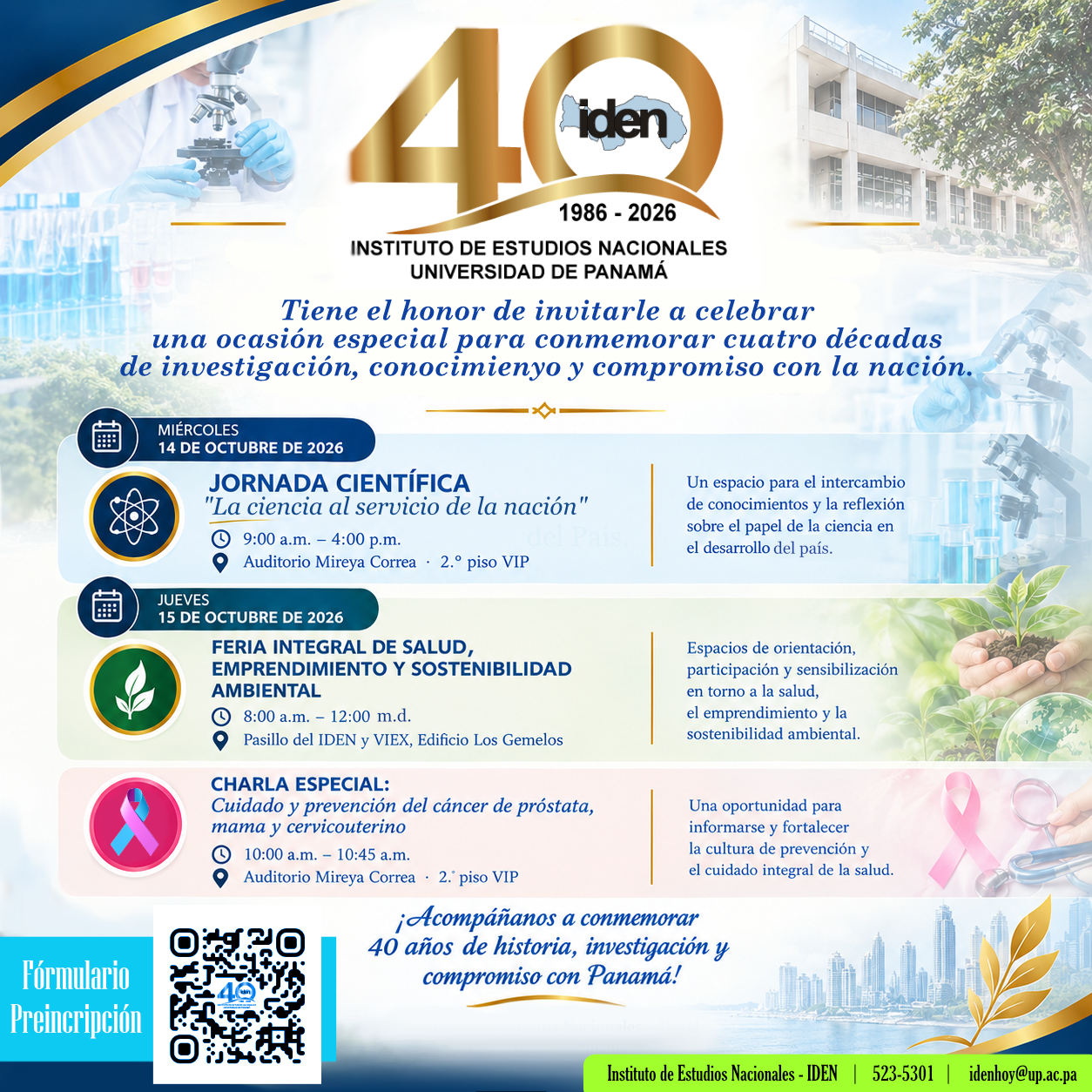 Carta de invitación - 40 años IDEN 2026.