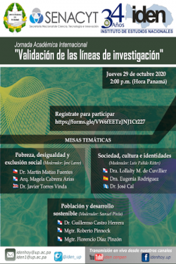 Jornada Académica Internacional virtual: “Validación de las Líneas de Investigación del Instituto de Estudios Nacionales