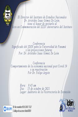 Invitación a Conferencias 35 Aniversarios IDEN