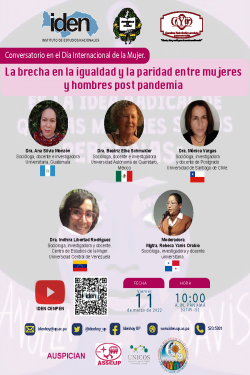 Conversatorio: Día Internacional de La Mujer "La brecha en la igualdad y la paridad entre mujeres y hombres post pandemia"