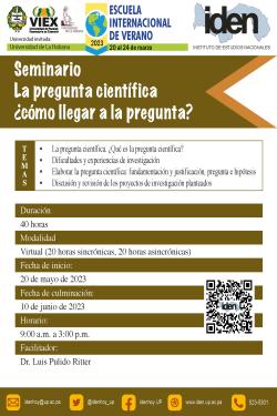 Afiche: La Pregunta Científica ¿Cómo llegar a la pregunta?